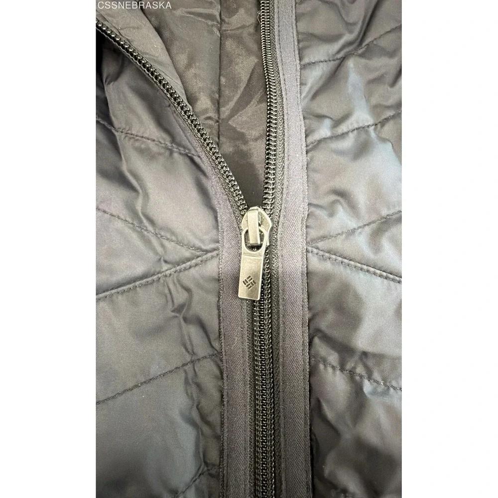 Columbia Black Vest Black Mix It Around Long Quilted Full Zip Fleece Puffer -XL